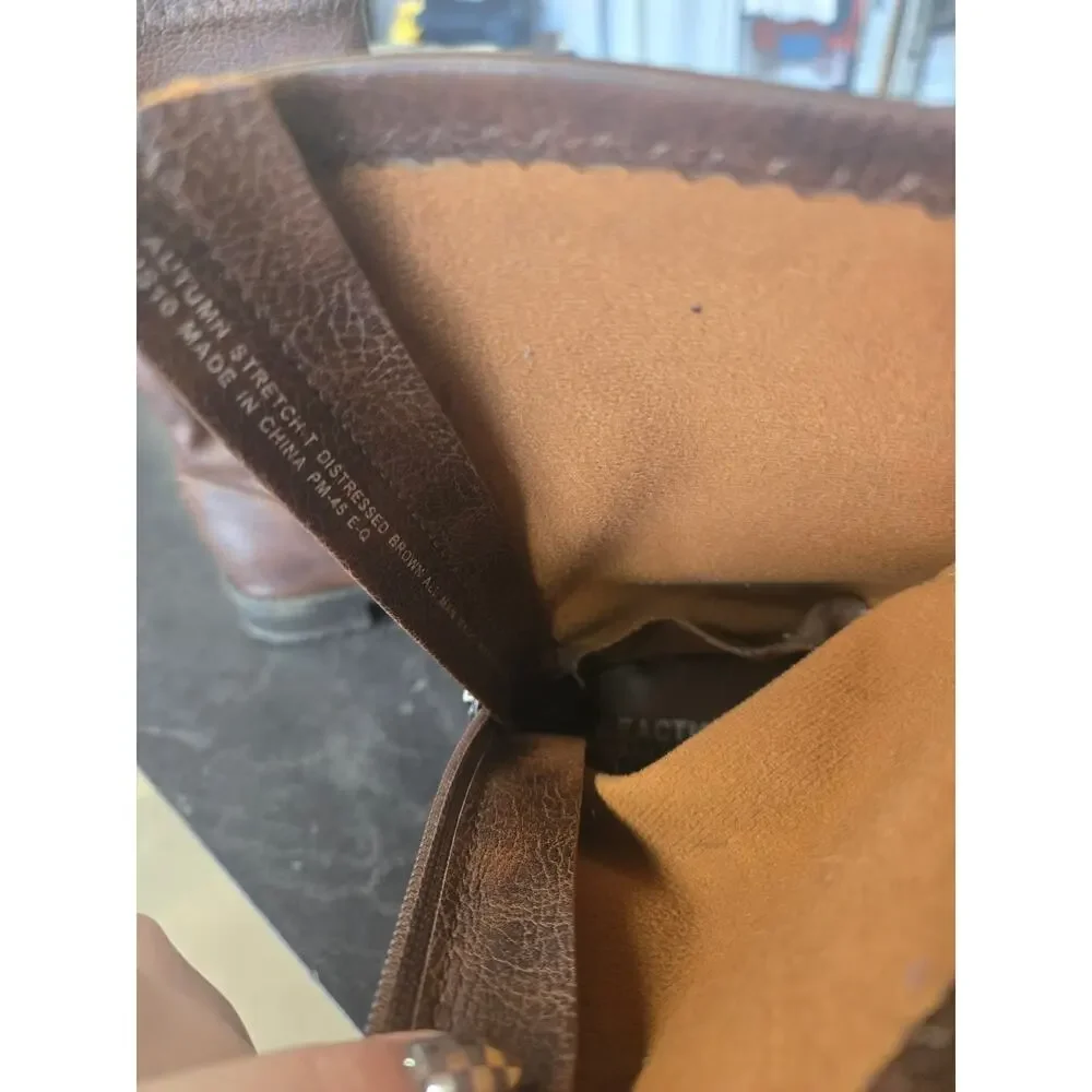 Kenneth Cole Reaction Kids Autumn Stretch-T Distressed Brown Back Zip Moto Boots
